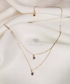 Collier Double Pierre Ronde